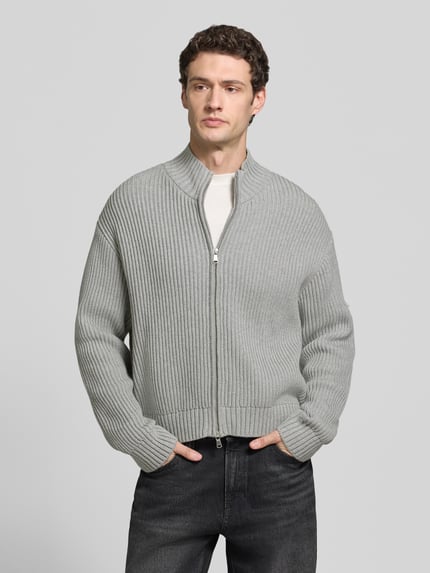 RETERNITY Relaxed Fit Strickjacke aus reiner Baumwolle Modell 'L’ATELIER' Hellgrau 4
