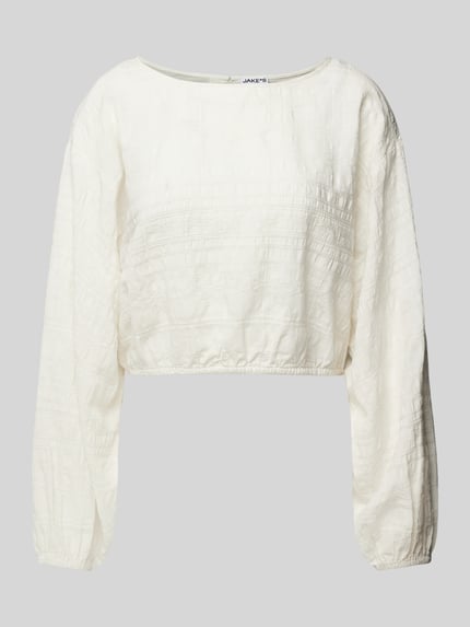 Jake*s Casual Blusenshirt mit Rundhalsausschnitt Offwhite 2