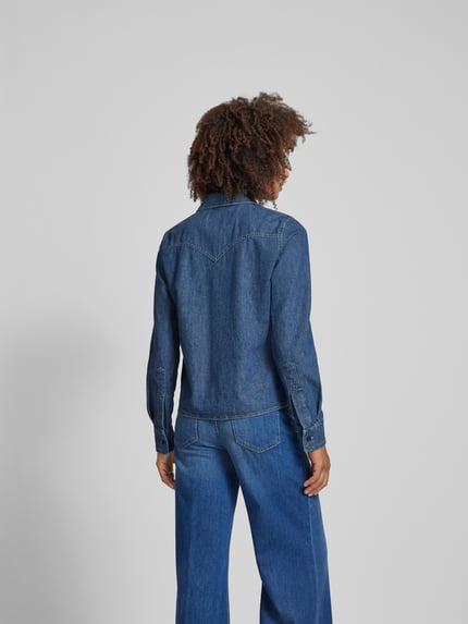 Closed Jeansjack met knoopsluiting Blauw - 5