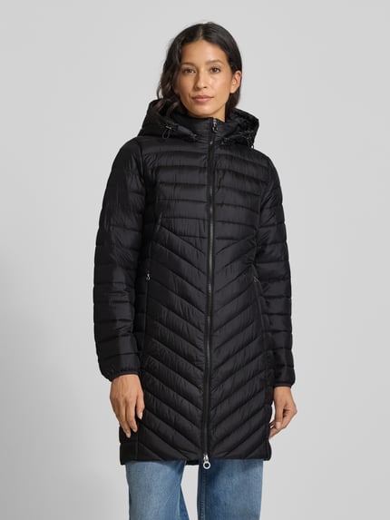 s.Oliver RED LABEL Płaszcz pikowany o kroju slim fit z odpinanym kapturem Czarny 4