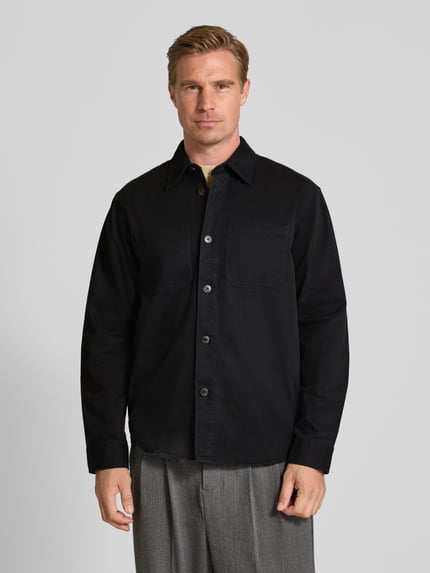 Selected Kurtka koszulowa o kroju regular fit z czystej bawełny model ‘TRAVIS’ Czarny 4
