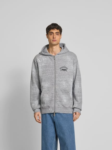 Dsquared2 oversized sweatjack van katoen Donkergrijs gemêleerd - 4