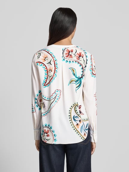 HERZENS Relaxed Fit Tunika-Bluse mit Allover-Paisley-Print Tuerkis 5
