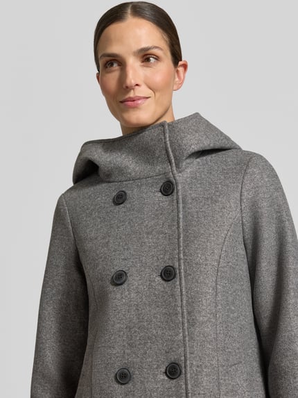 VERO MODA Regular fit lange jas met capuchon model 'FORTUNESHILA' Middengrijs gemêleerd - 3
