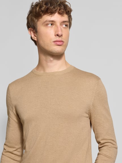 Blend Gebreide pullover met ronde hals, model 'BAGGE' Beige - 3