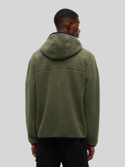 Tommy Jeans Regular Fit Teddy- / Webpelzjacke mit Kapuzenkragen Oliv 5