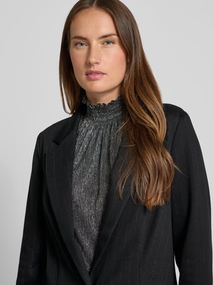 Tom Tailor Długi żakiet o kroju regular fit z dodatkiem bawełny BLACK 3
