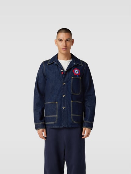 Kenzo Kurtka jeansowa z wyhaftowanym logo Ciemnoniebieski 4