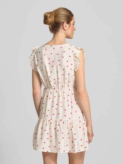VERO MODA Uitlopende mini-jurk van viscosemix, model 'ODETTE' Wit - 5