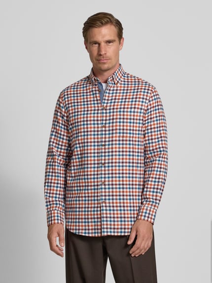 Christian Berg Men Slim Fit Freizeithemd mit Button-Down-Kragen Bordeaux 4