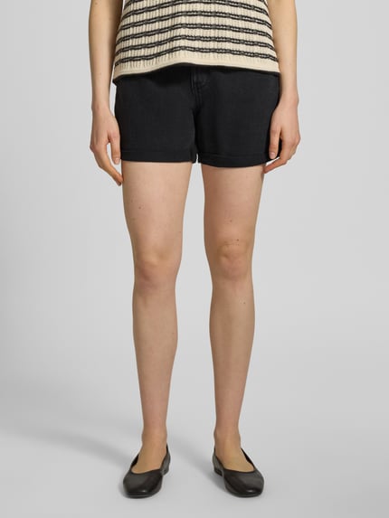 VERO MODA Loose Fit Jeansshorts aus Baumwoll-Mix Modell 'ZURI' Black 4