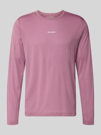 Produktfoto, Funktionsshirt mit Logo und Rundhalsausschnitt von Salomon in Rosa, Regular Fit, Langarm, glatte Textur, Rückenlänge M: 70 cm