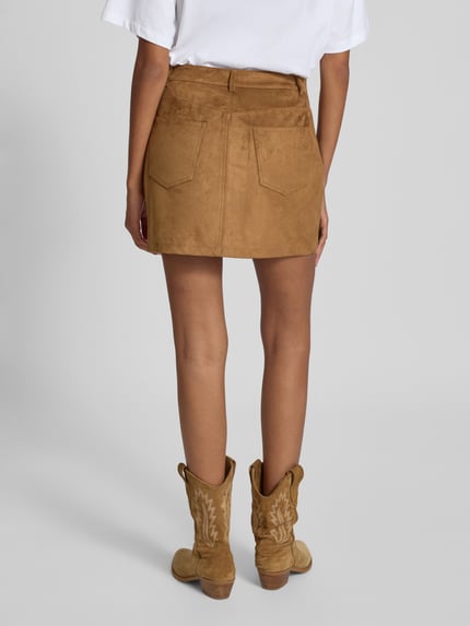 ONLY Eng anliegender Mini-Rock in Wildleder-Optik Modell 'TULIP' Sand 5