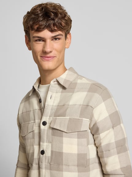 ONLY & SONS Regular fit overhemdjack van puur katoen, model 'GUDMUND' Ecru - 3