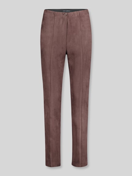 Betty Barclay Broek van imitatieleer met logodetail Donkerbruin - 2