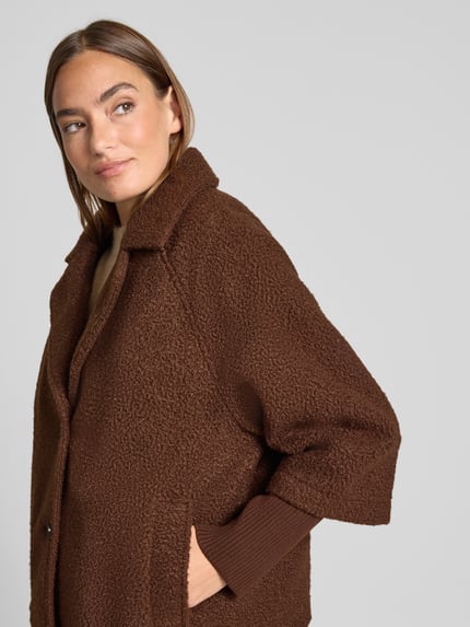Tom Tailor Regular Fit Cape Jacke mit Teddyfell
 Dunkelbraun 3