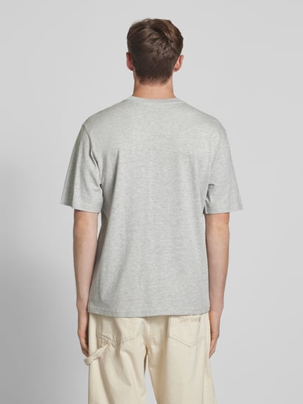 REVIEW Regular Fit T-Shirt aus Baumwoll-Viskose-Mix Hellgrau Melange 5