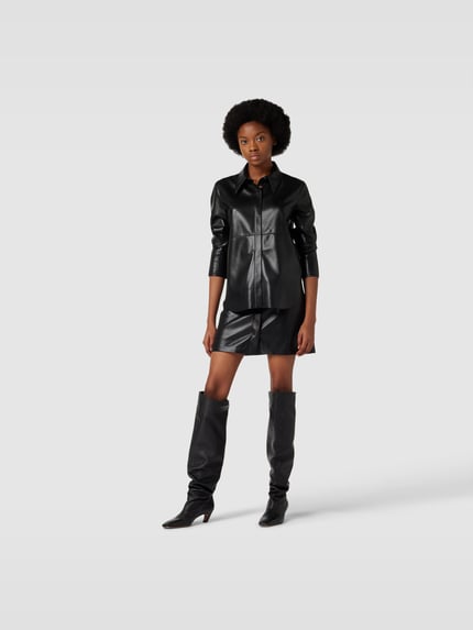 Nanushka Minirok in leerlook Zwart - 1