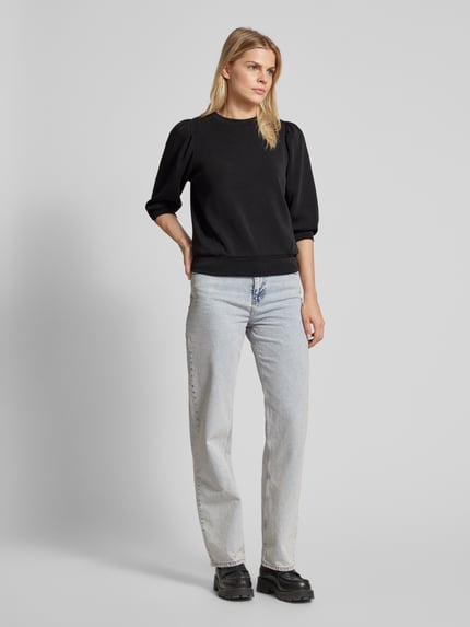 Selected Sweatshirt met 3/4-mouwen Zwart - 1