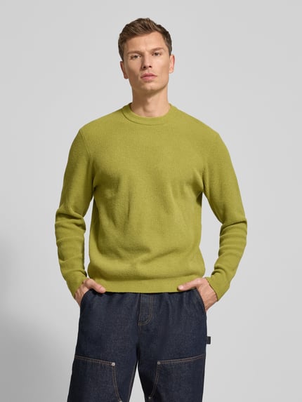 Jake*s Studio Men Sweter z dzianiny z prążkowanymi wykończeniami Zielony 4