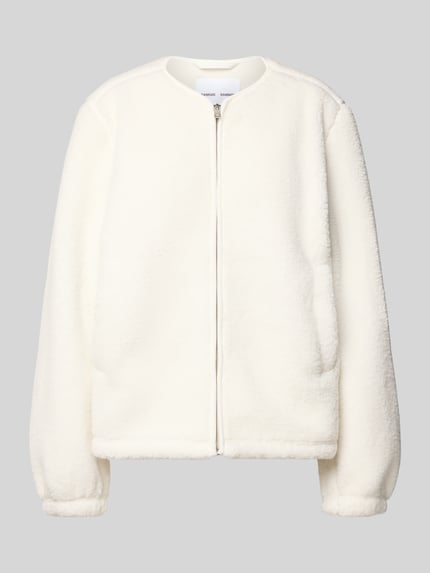 Samsøe Samsøe Fleecejack met ronde hals, model 'AUTUMN' Offwhite - 2