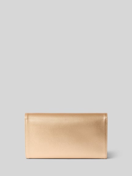 Produktfoto, Clutch / Abendtasche mit Logo-Detail Modell 'DIVINA' von Valentino Bags, goldfarben, glatte strukturierte Oberfläche, Damen Clutch