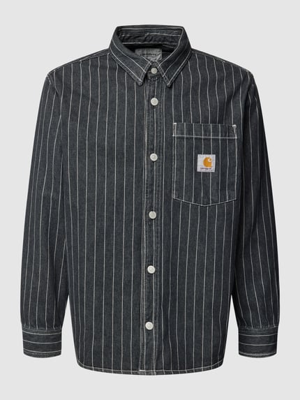Carhartt Work In Progress Regular Fit Freizeithemd mit Streifenmuster Modell 'ORLEAN' Black 2