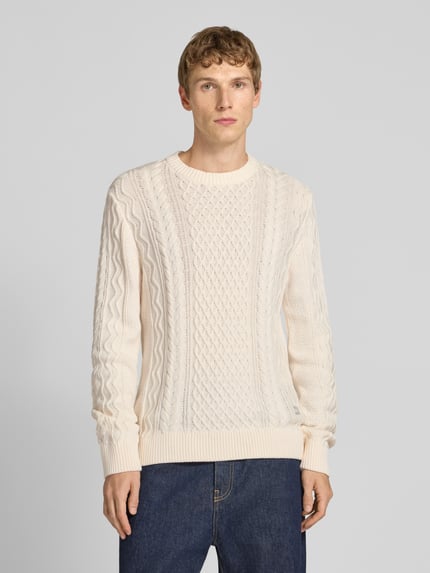 Tommy Jeans Regular Fit Strickpullover aus reiner Baumwolle Offwhite 4