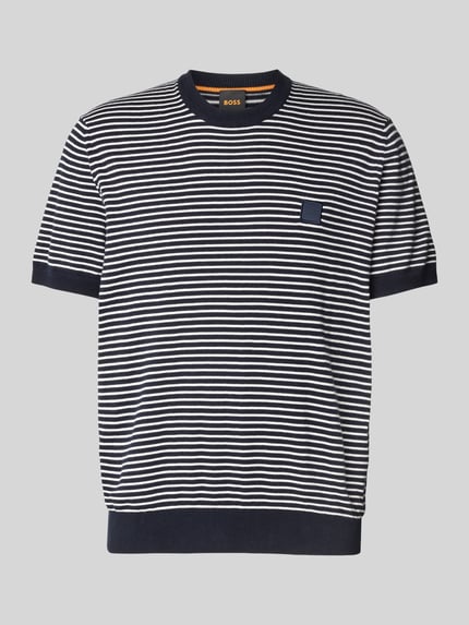 BOSS Orange T-Shirt aus Baumwoll-Kaschmir-Mix Modell 'Kanache' Dunkelblau 2