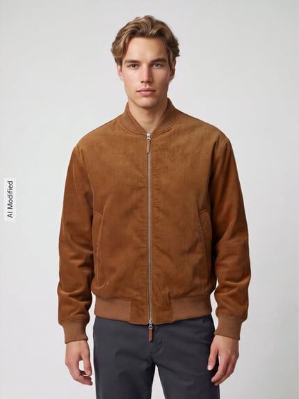 Selected Regular Fit Bomberjacke aus reiner Baumwolle Modell 'Daniel' Camel 4