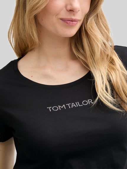 Tom Tailor Regular Fit T-Shirt mit Label-Schriftzug Black 3