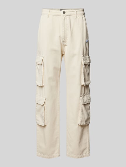 Wide Leg Cargohose mit Label-Stitching Modell 'PRETO' Shop The Look MANNEQUINE