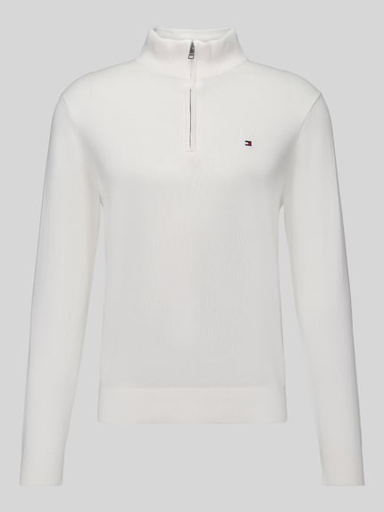 Tommy Hilfiger Troyer o kroju regular fit z czystej bawełny Écru 2