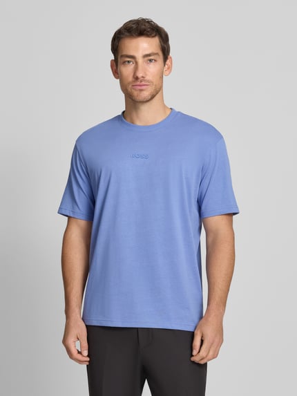 BOSS Green Regular Fit T-Shirt aus reiner Baumwolle Modell 'TEE 10' Blau 4