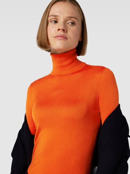 Lauren Ralph Lauren Gebreide pullover met zijde, model 'ZOE' Oranje - 3