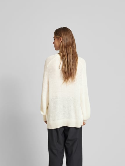 ROTATE Sweter o kroju oversized z dodatkiem wełny Beżowy 5