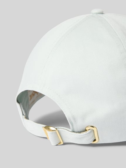 Productfoto, Basecap uit puur katoen Model 'Olivia' van Barbour in effen kleuren met labelopschrift, verstelbare trensje, detailopname