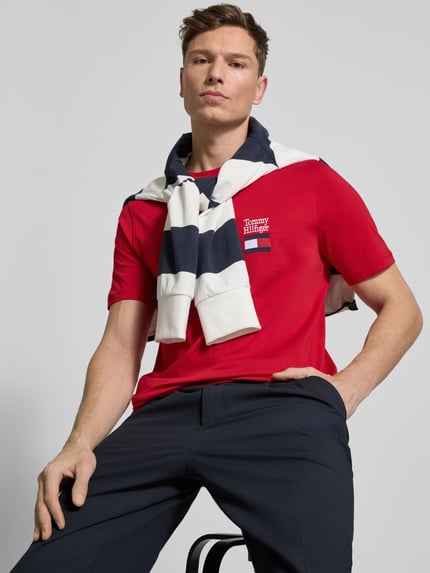 Tommy Hilfiger Regular fit T-shirt van puur katoen model 'BRAND LOVE TEXT' Rood - 3