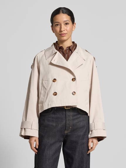 Smith and Soul Kurzer Trenchcoat mit Eingrifftaschen Sand 4