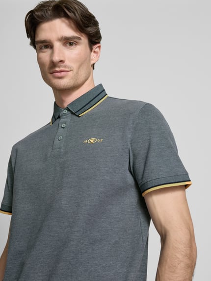 Tom Tailor Regular Fit Poloshirt mit Kontraststreifen Mittelgrau 3