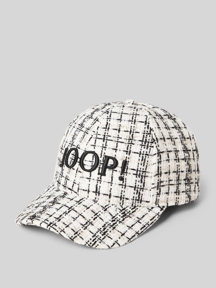 Productfoto, Basecap met Label-Detail model 'Aitana' van JOOP! in zwart-wit ruitpatroon, katoenmix, verstelbare sluiting, verstevigde klep.