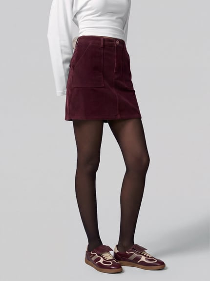 ONLY Minirock mit aufgesetzten Taschen Bordeaux 4