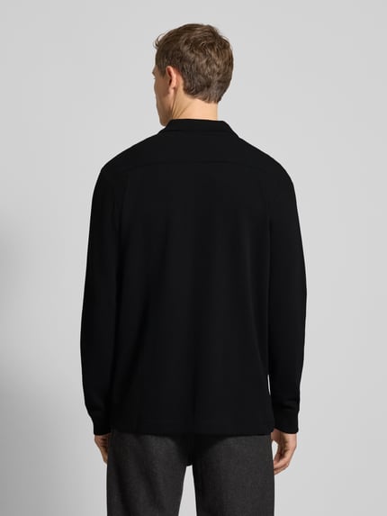 BOSS Orange Regular fit poloshirt van katoenmix, model 'PETEMPESTOLONG' Zwart - 5