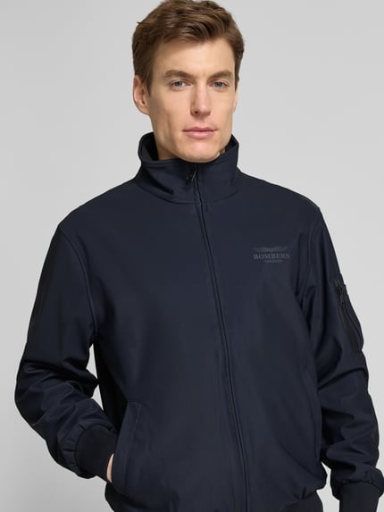 Original Bombers Bomberjack met labelprint, model 'Williston' Marineblauw - 3