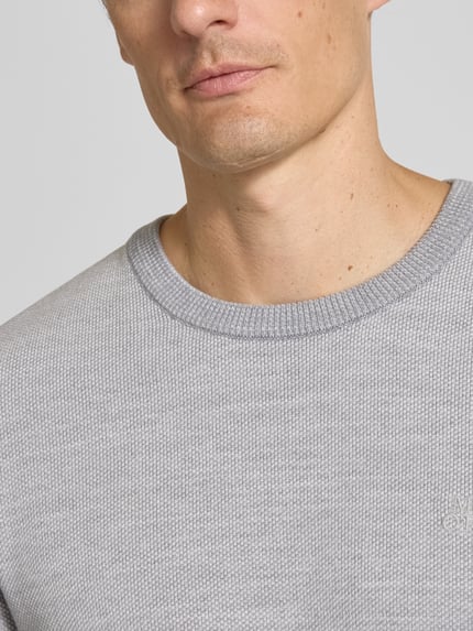 Marc O'Polo Regular fit gebreide pullover van zuiver katoen Lichtgrijs - 3