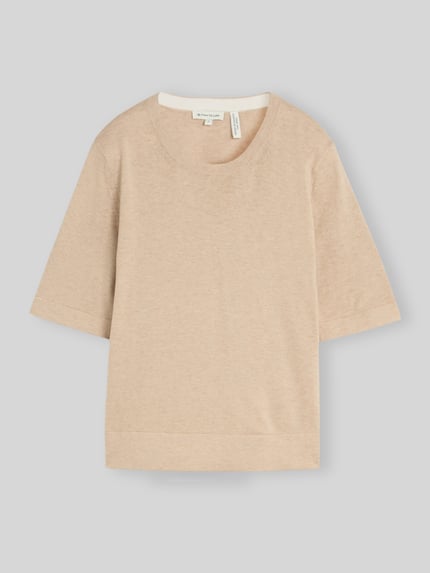 Tom Tailor sweter o kroju regular fit z mieszanki bawełny z dodatkiem jedwabiu ' Beżowy 2