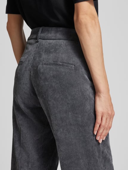 CAMBIO Wide Leg Cordhose mit Gürtelschlaufen Dunkelgrau 3