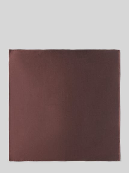Produktfoto, Einstecktuch aus reiner zijde van Blick, vierkant effen design in bruin met omboorde randen, Heren pochet