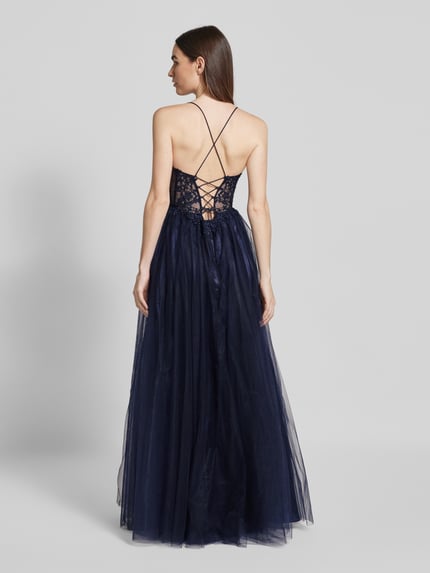 VM by Vera Mont Abendkleid mit Spitzenbesatz Marine 5