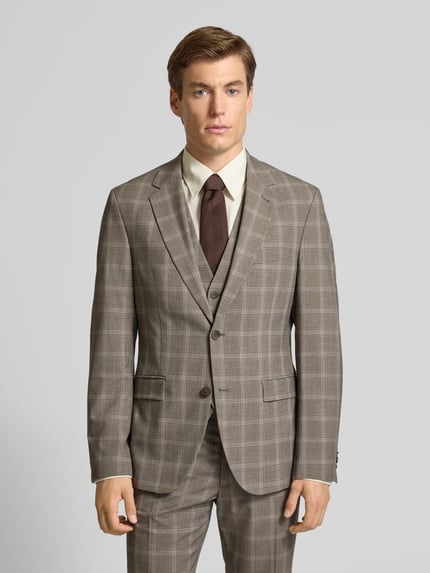 MCNEAL Slim Fit Sakko mit Reverskragen Mittelbraun 4
